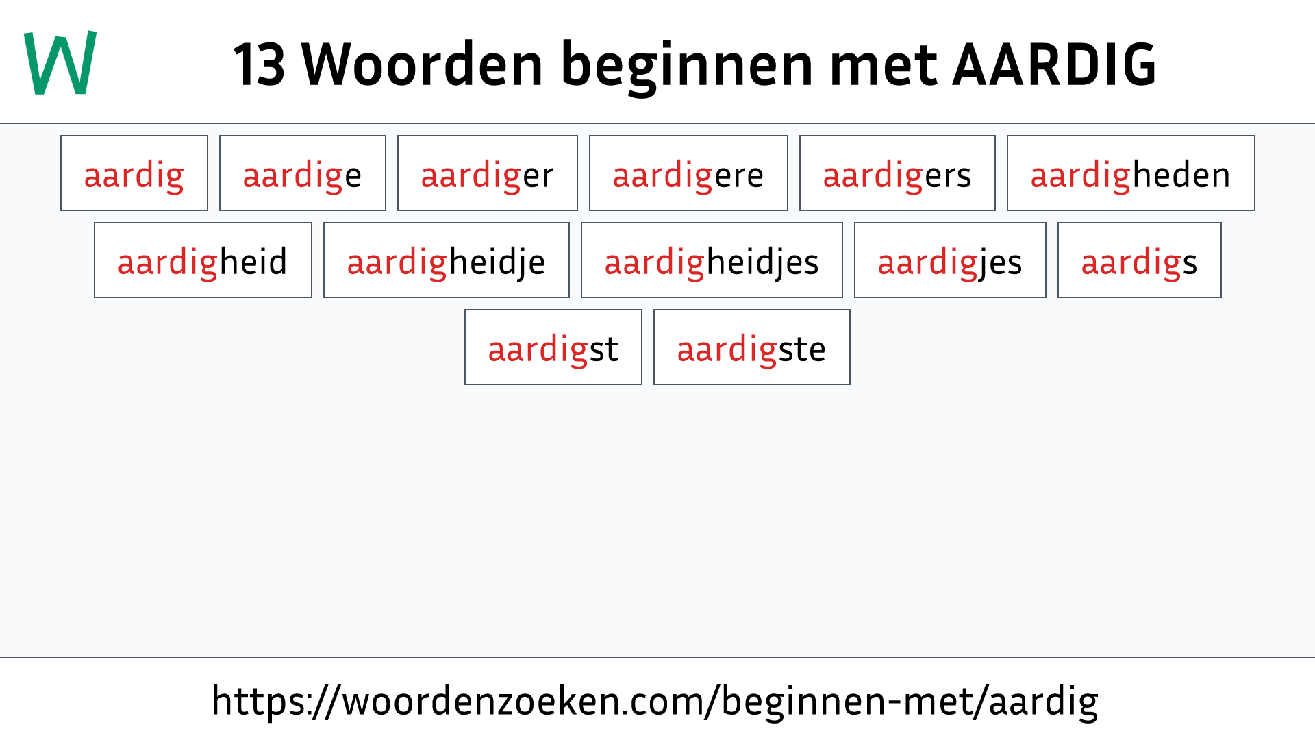 Woorden beginnen met AARDIG