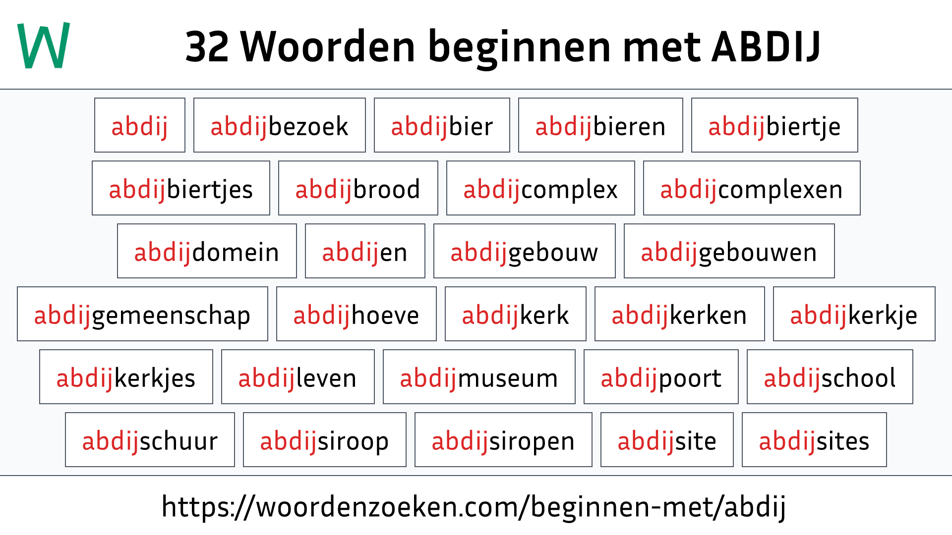 Woorden beginnen met ABDIJ