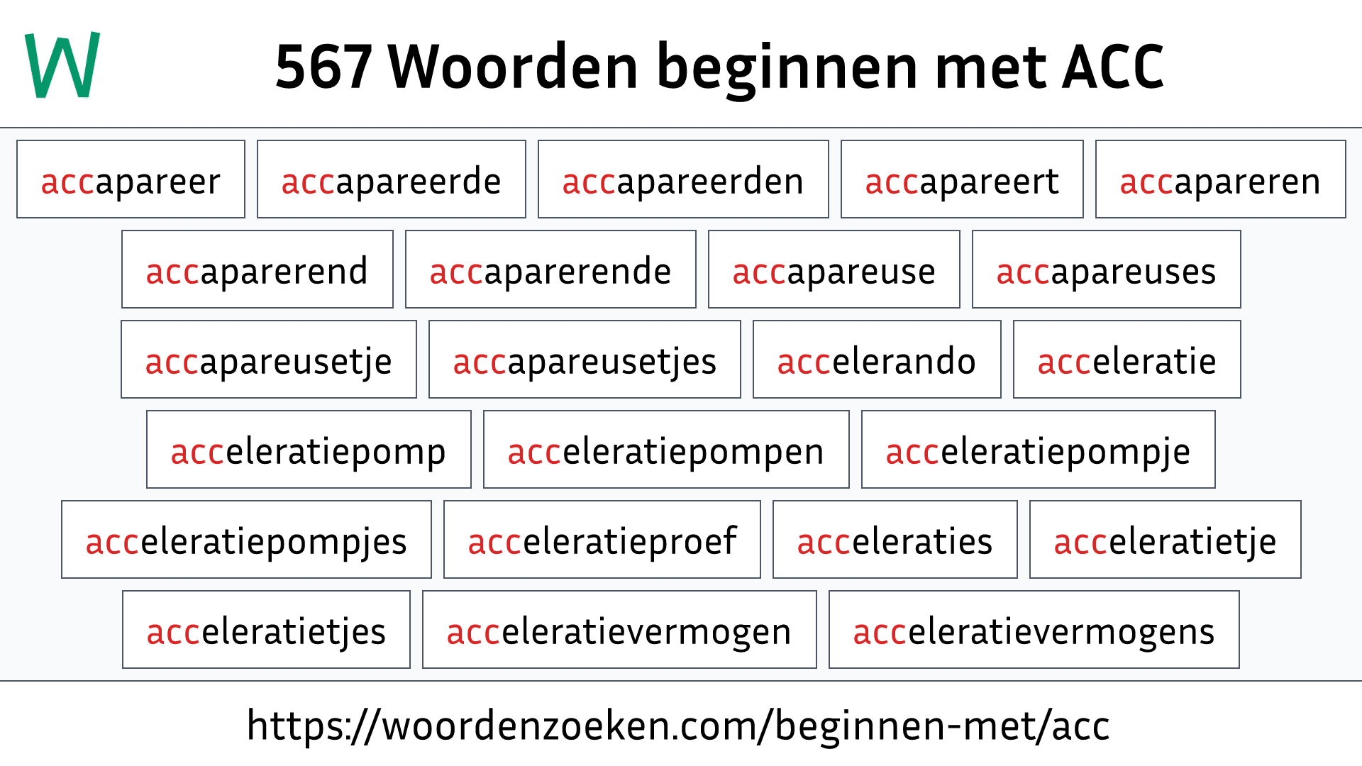 Woorden beginnen met ACC