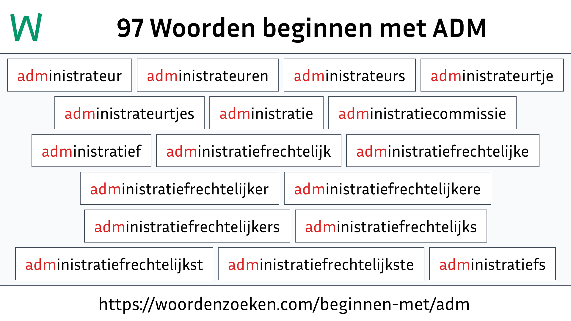 Woorden beginnen met ADM