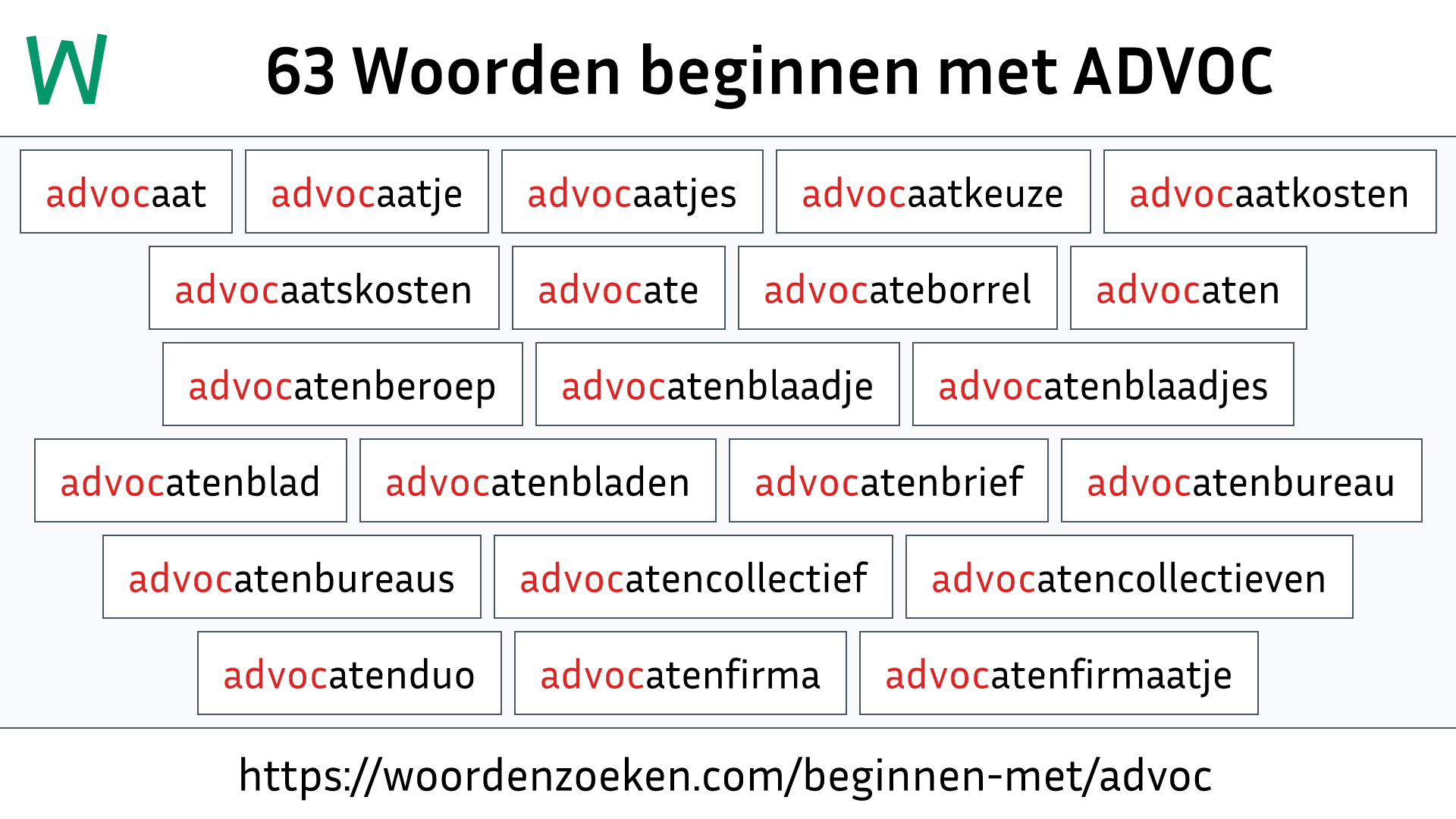 Woorden beginnen met ADVOC