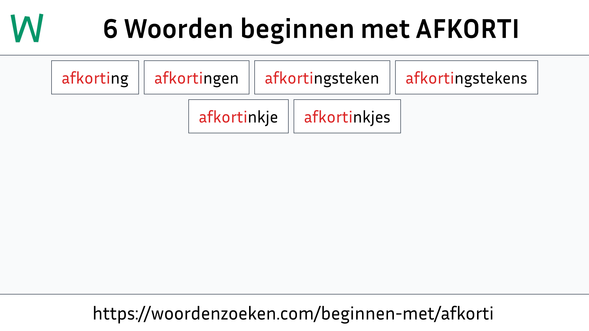Woorden beginnen met AFKORTI