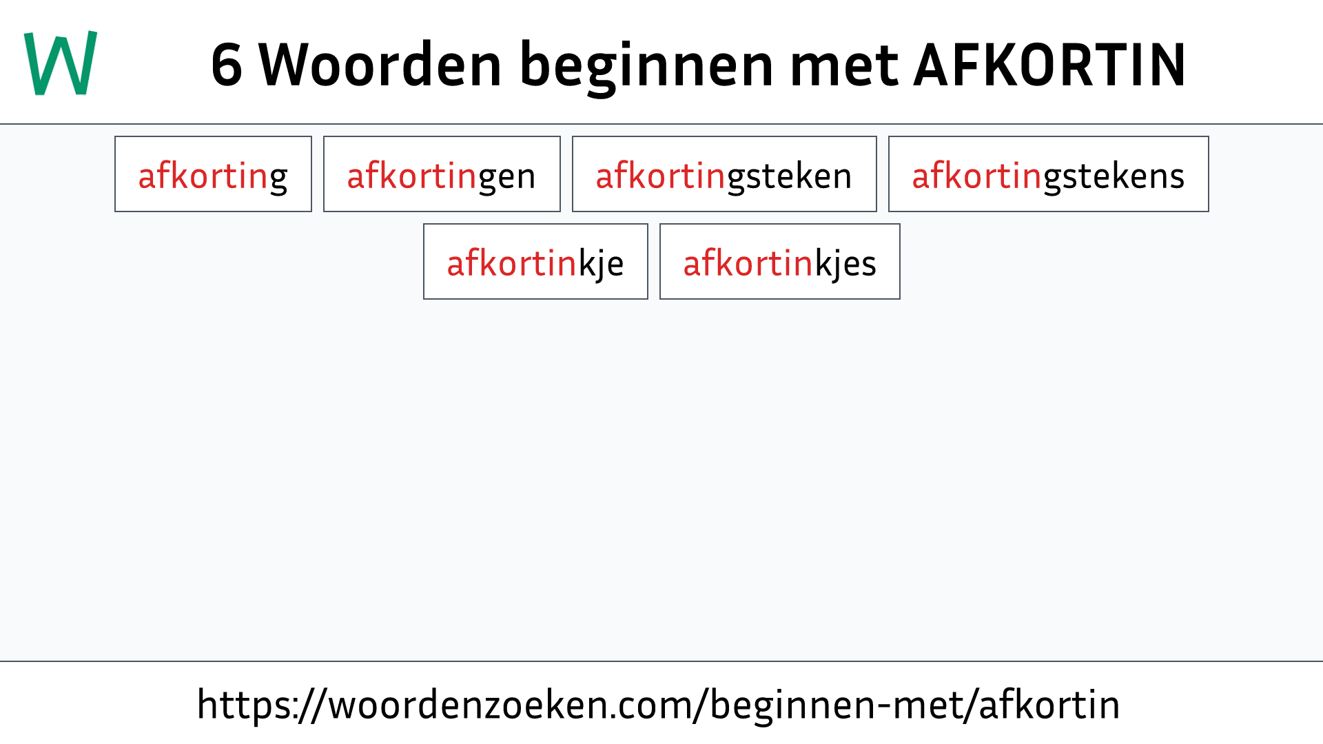 Woorden beginnen met AFKORTIN