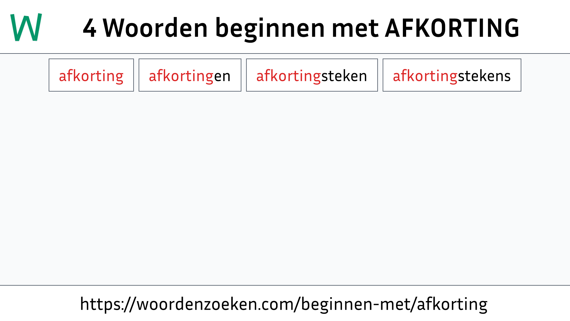 Woorden beginnen met AFKORTING