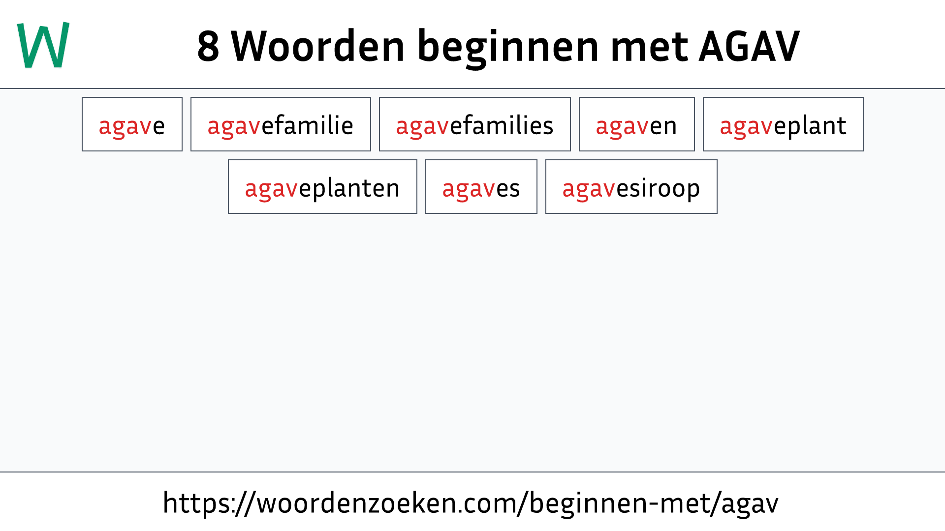 Woorden beginnen met AGAV