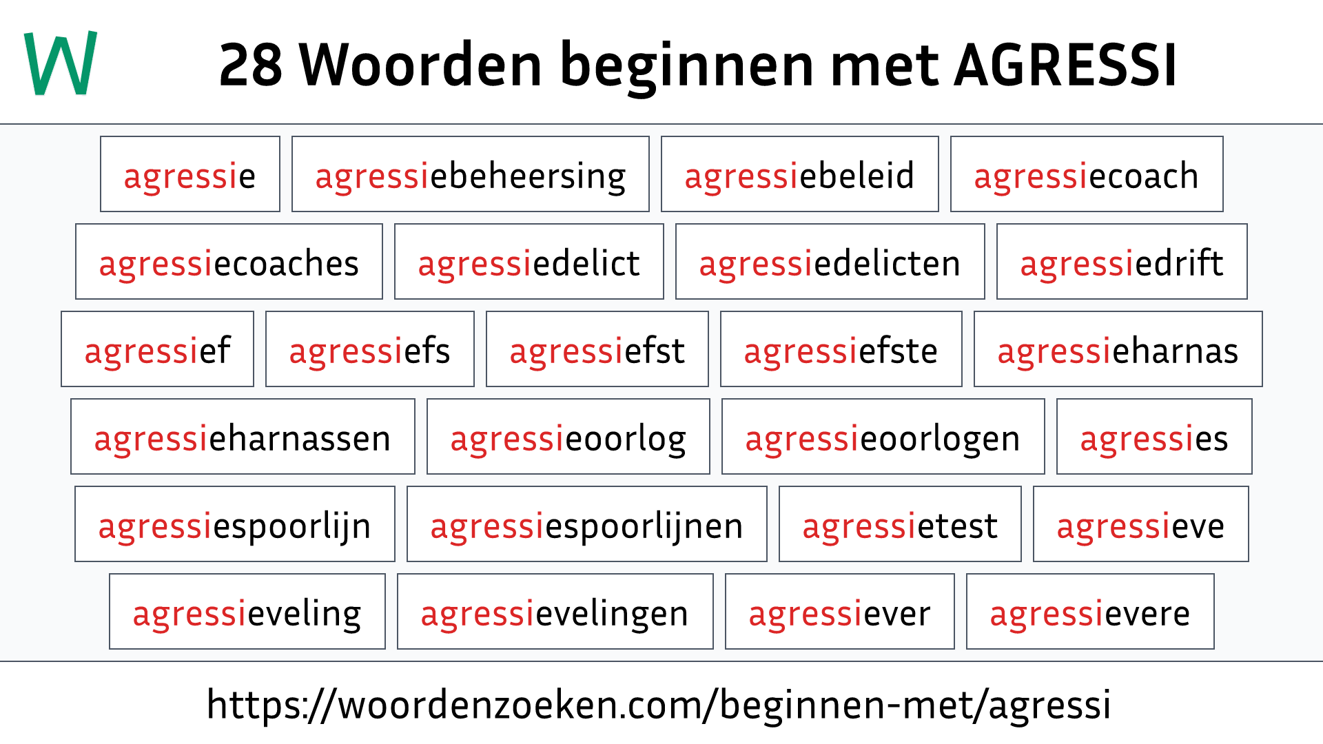 Woorden beginnen met AGRESSI