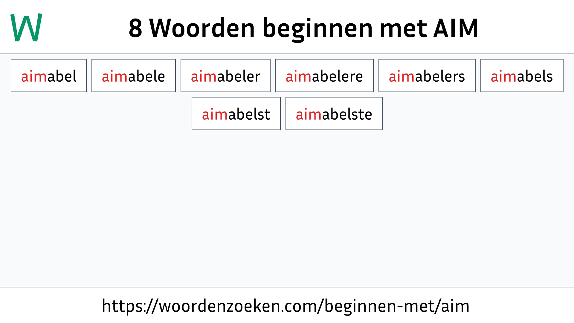 Woorden beginnen met AIM