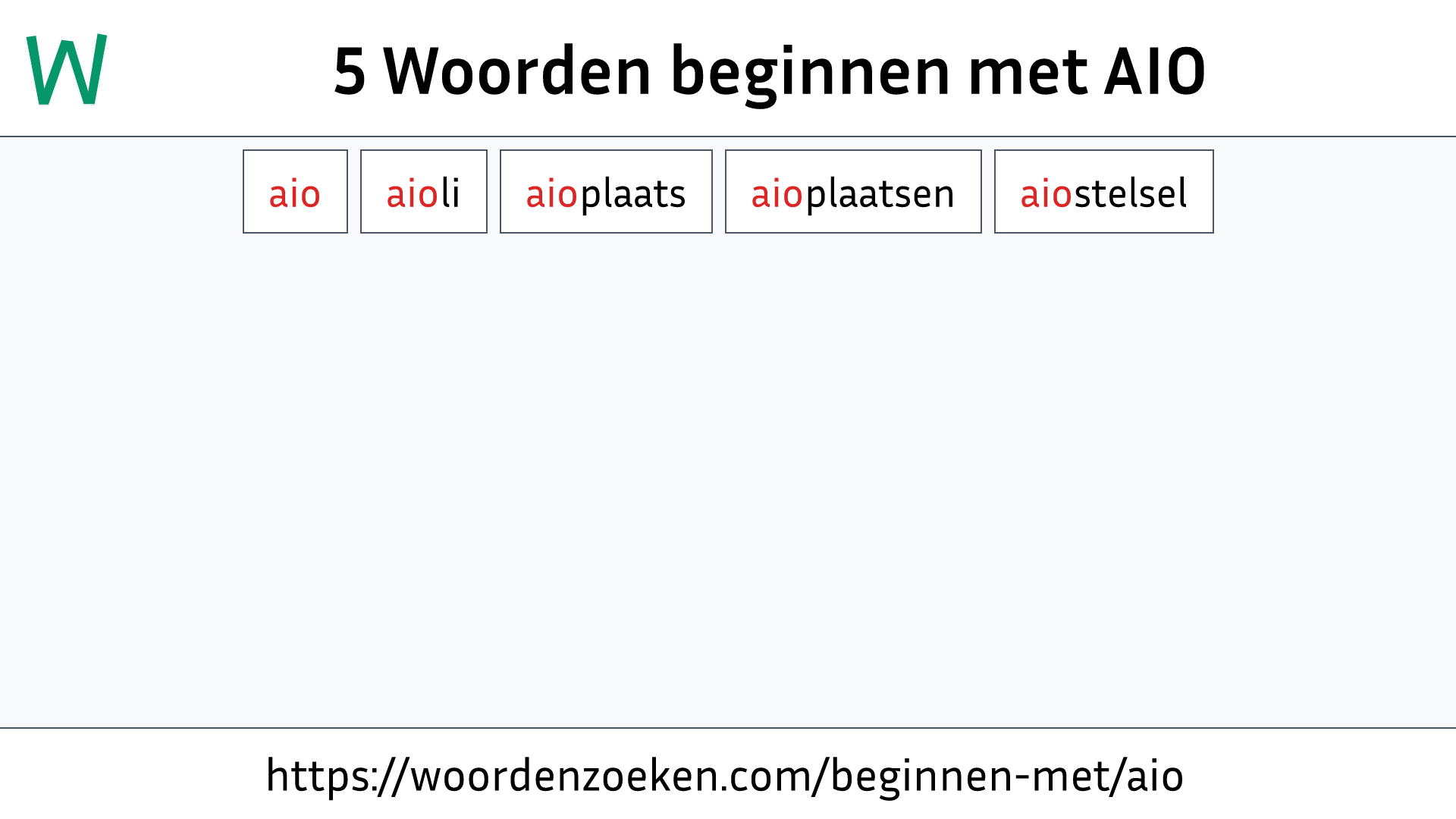 Woorden beginnen met AIO