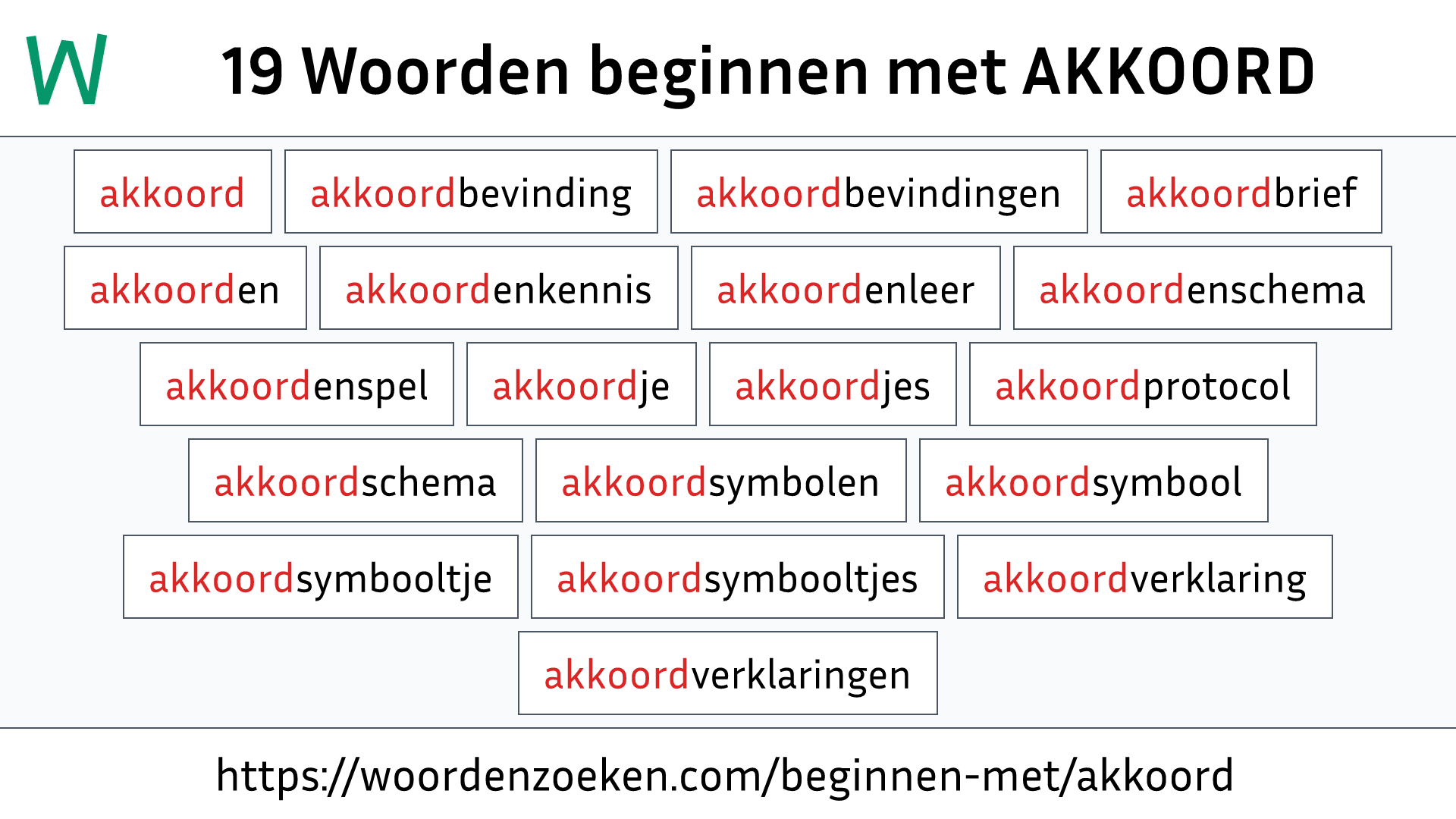 Woorden beginnen met AKKOORD