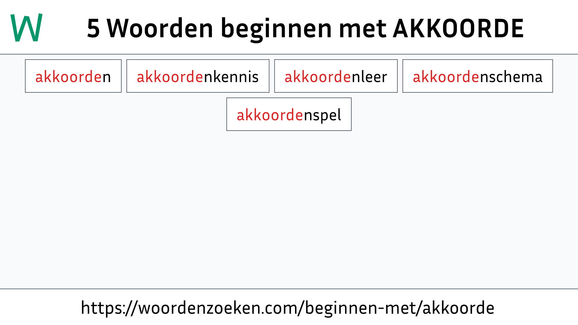 Woorden beginnen met AKKOORDE