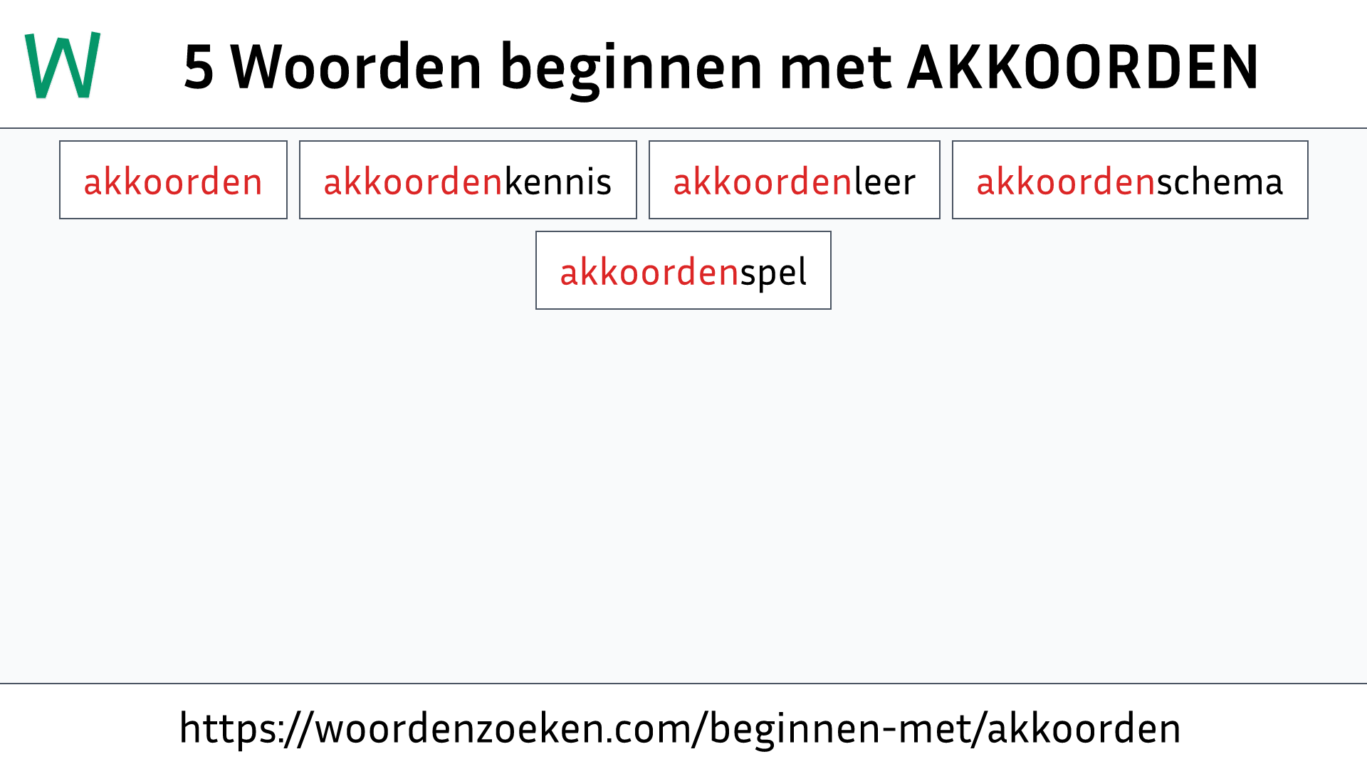 Woorden beginnen met AKKOORDEN