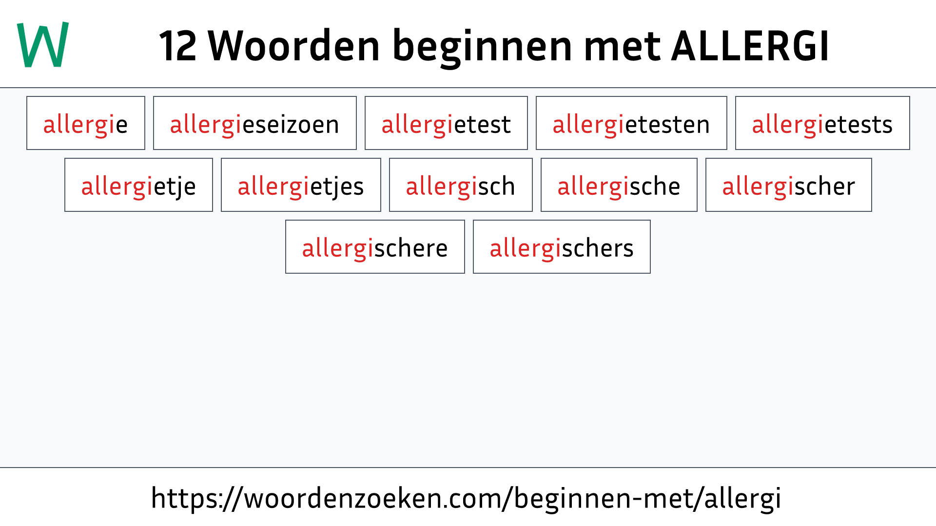 Woorden beginnen met ALLERGI