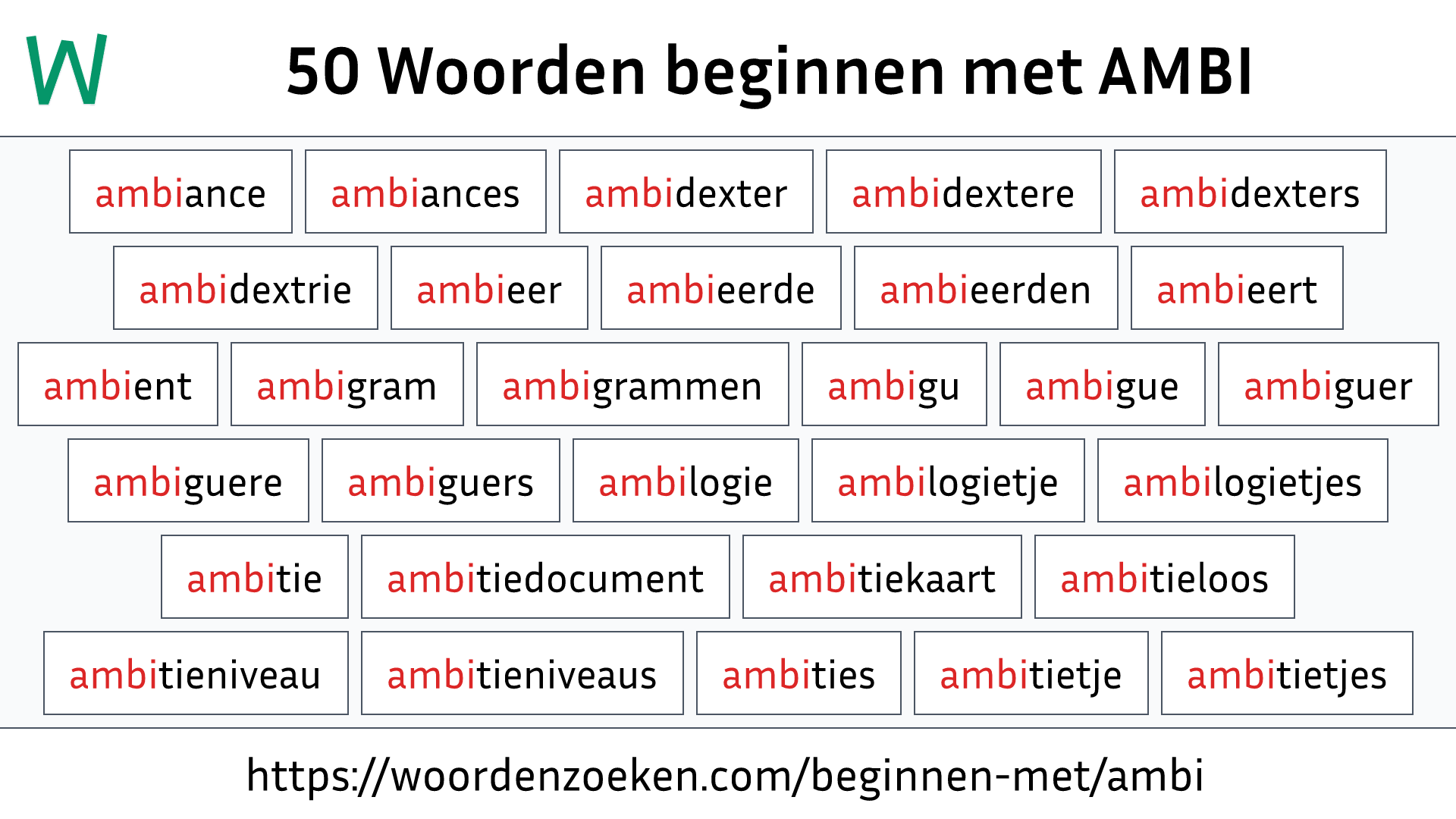 Woorden beginnen met AMBI