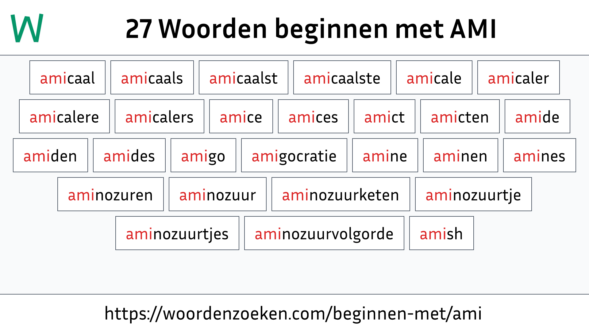 Woorden beginnen met AMI