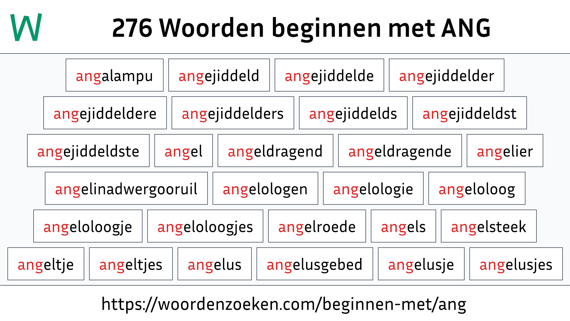 Woorden beginnen met ANG