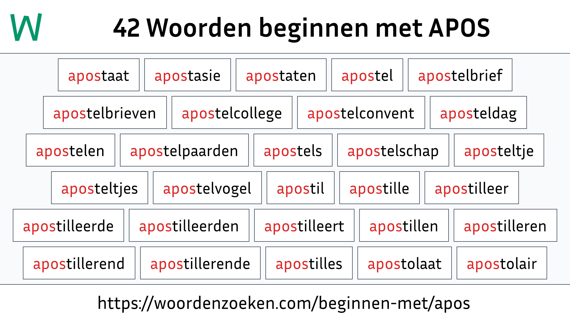 Woorden beginnen met APOS