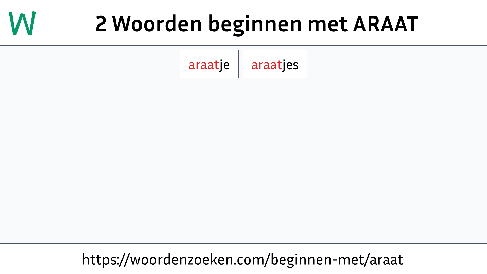 Woorden beginnen met ARAAT