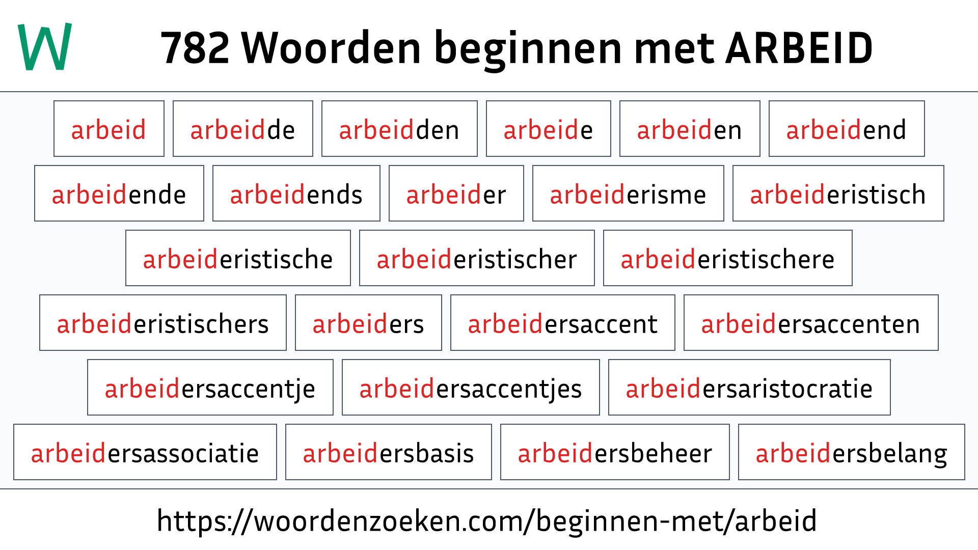 Woorden beginnen met ARBEID