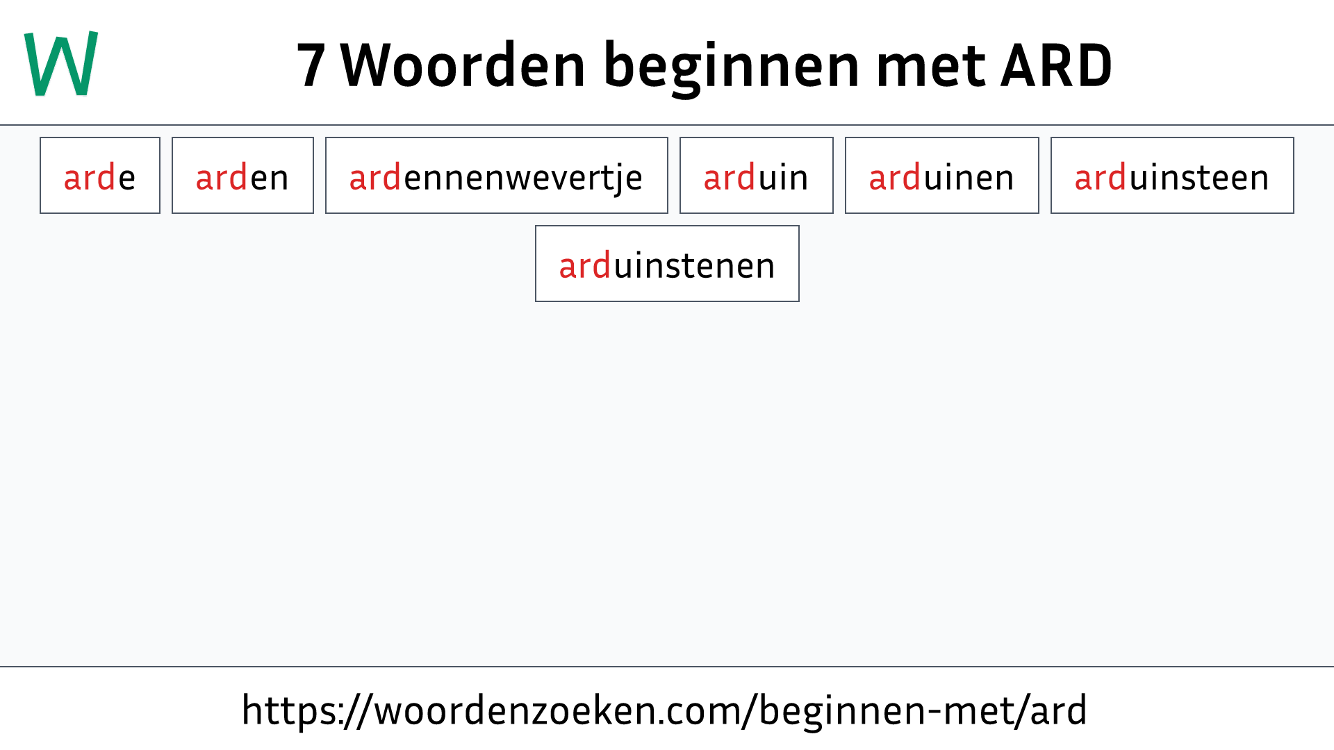 Woorden beginnen met ARD