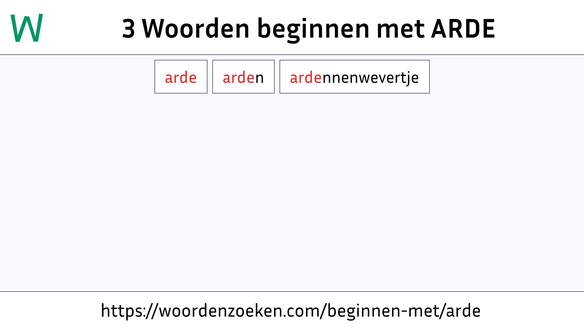 Woorden beginnen met ARDE