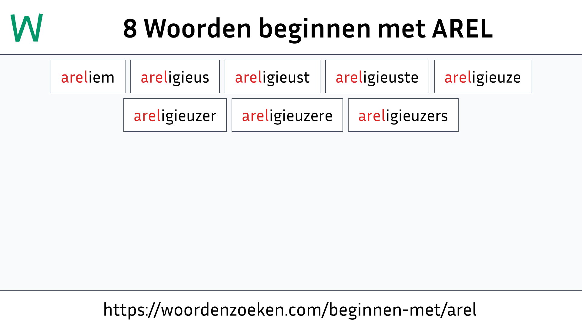 Woorden beginnen met AREL