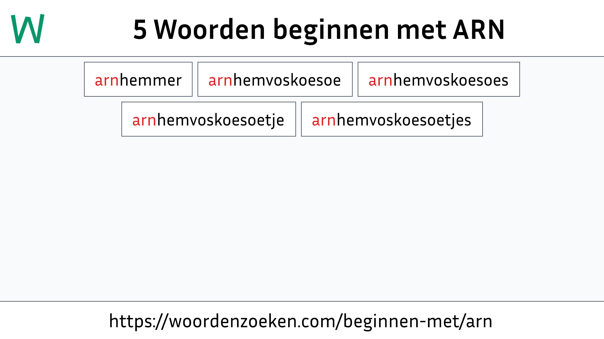 Woorden beginnen met ARN