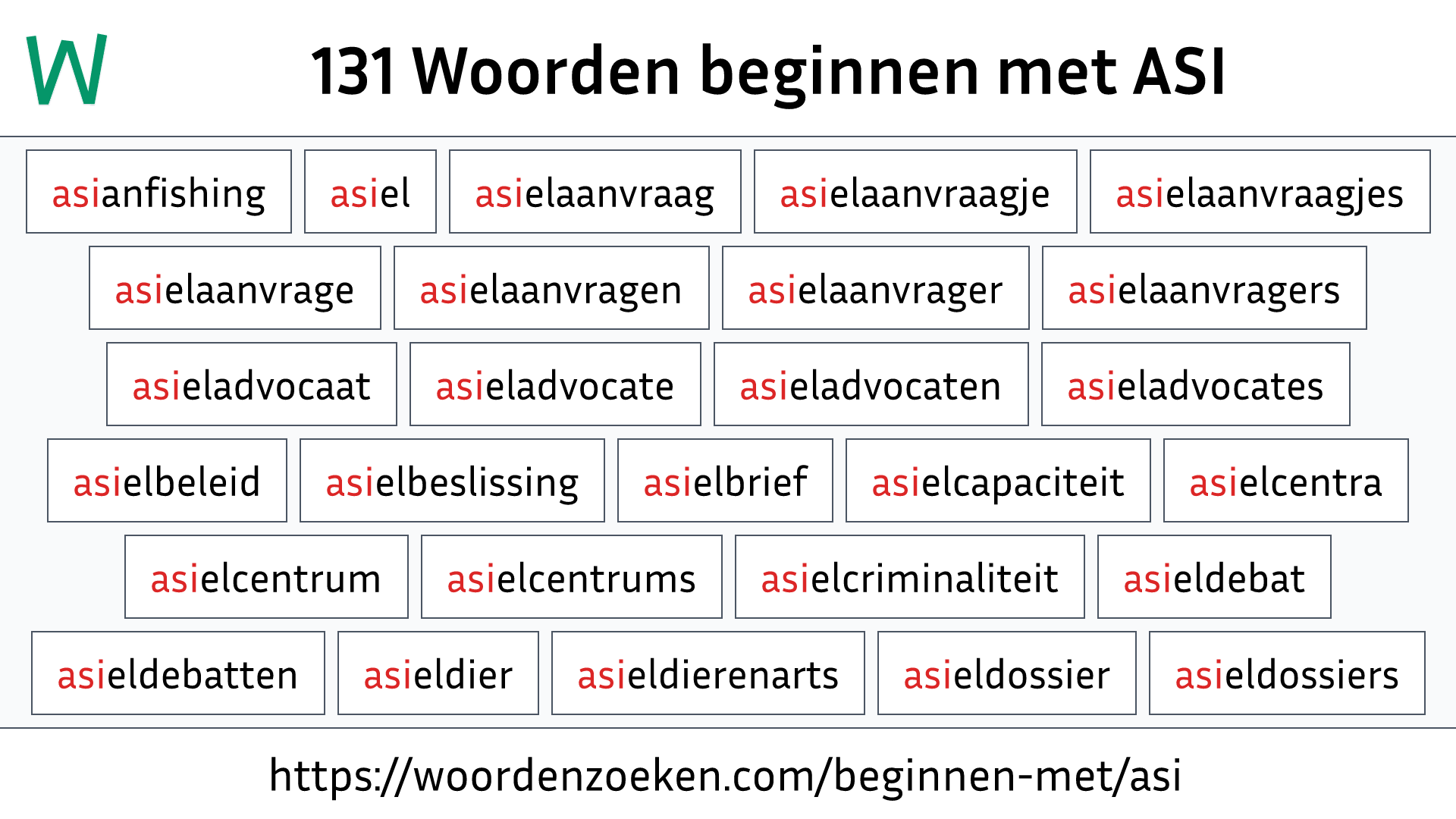 Woorden beginnen met ASI