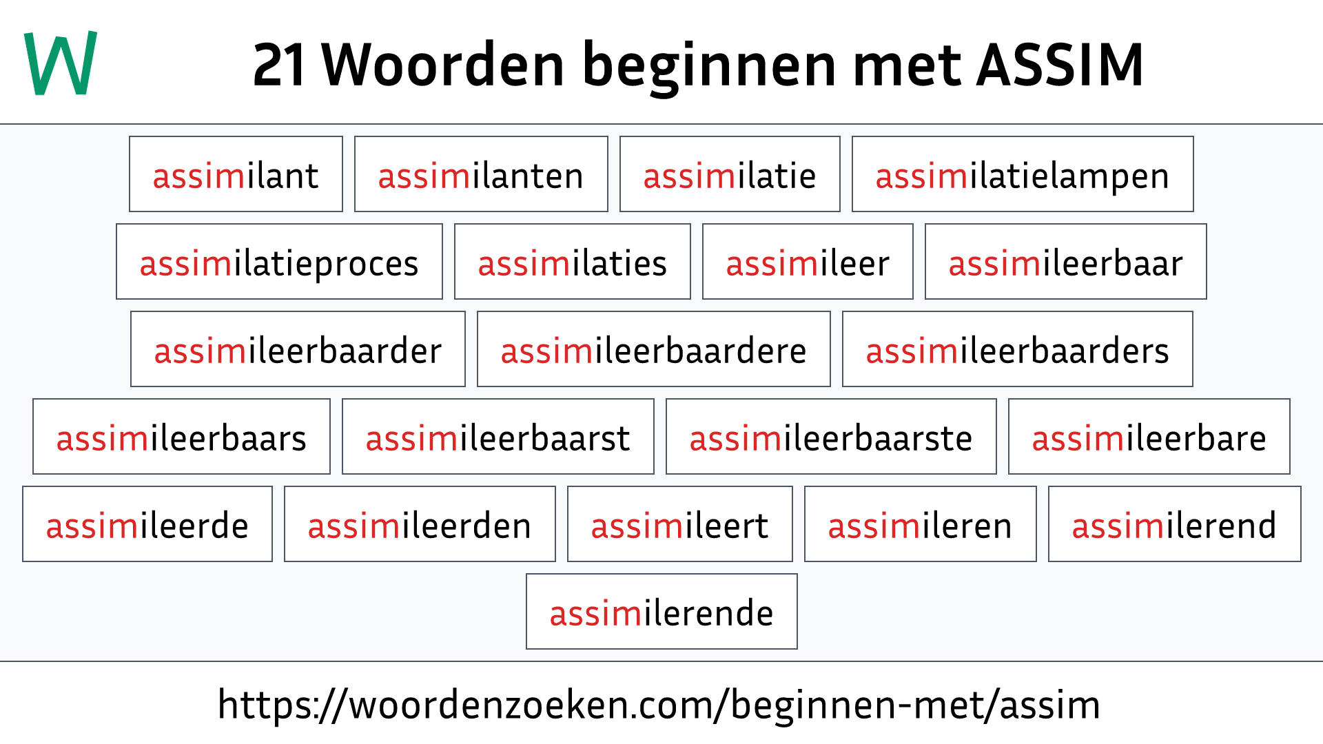 Woorden beginnen met ASSIM