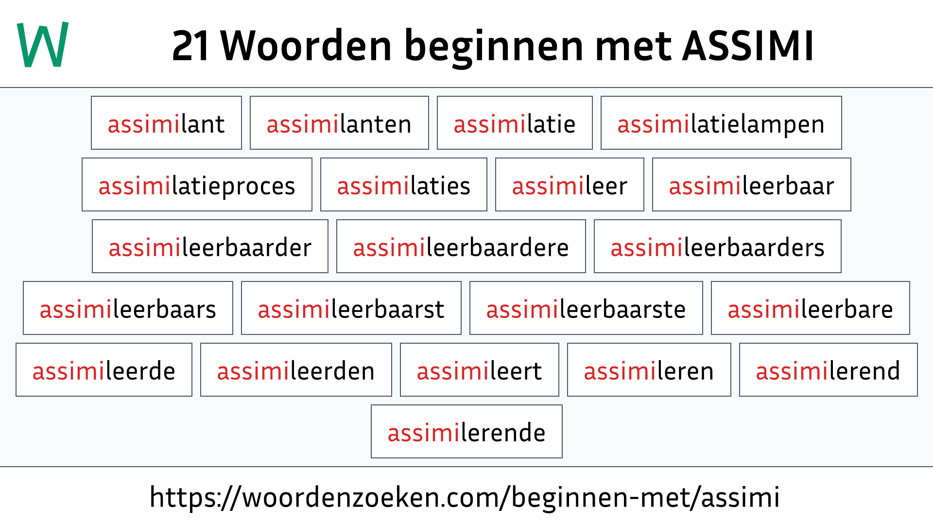 Woorden beginnen met ASSIMI