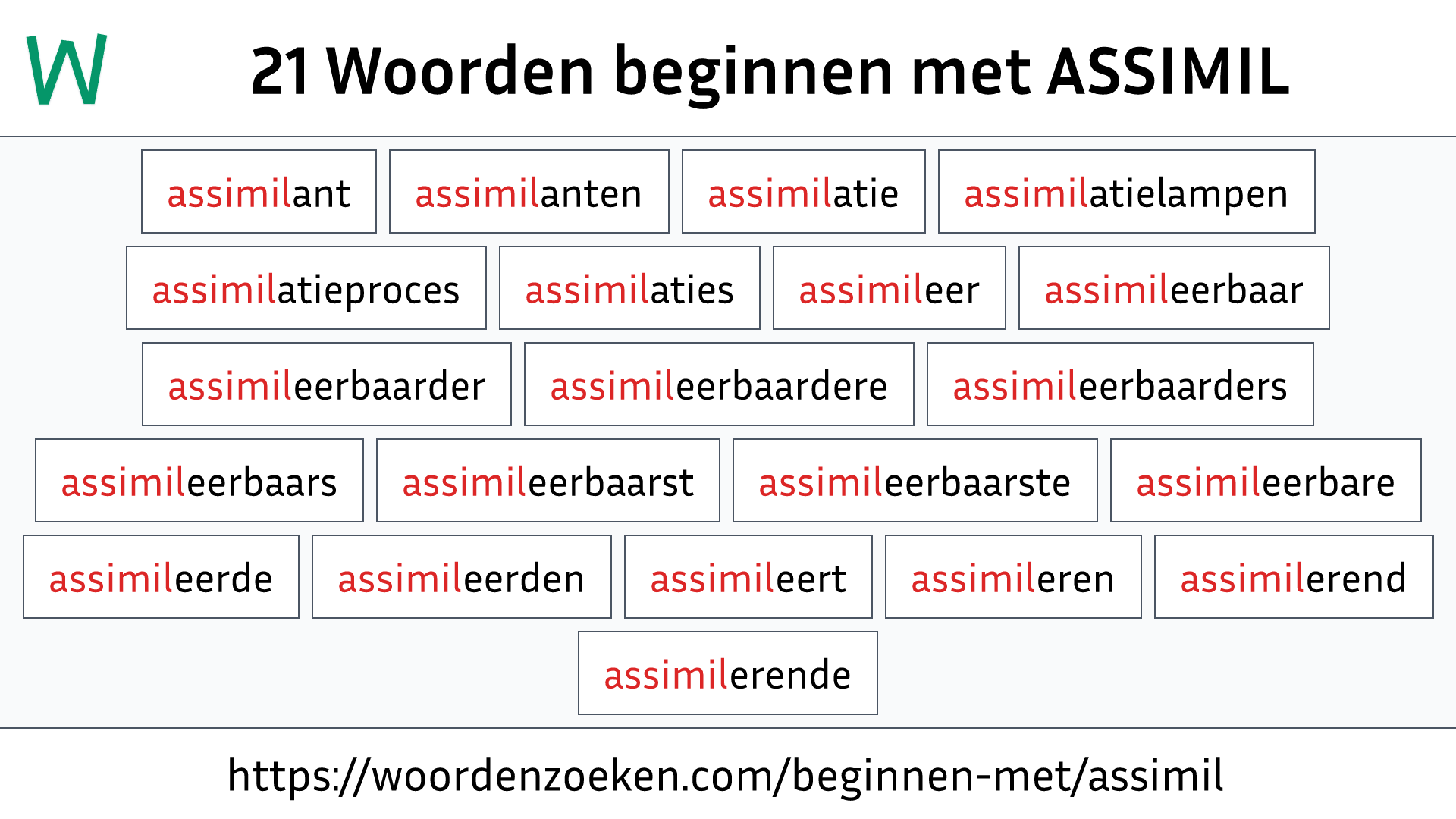 Woorden beginnen met ASSIMIL