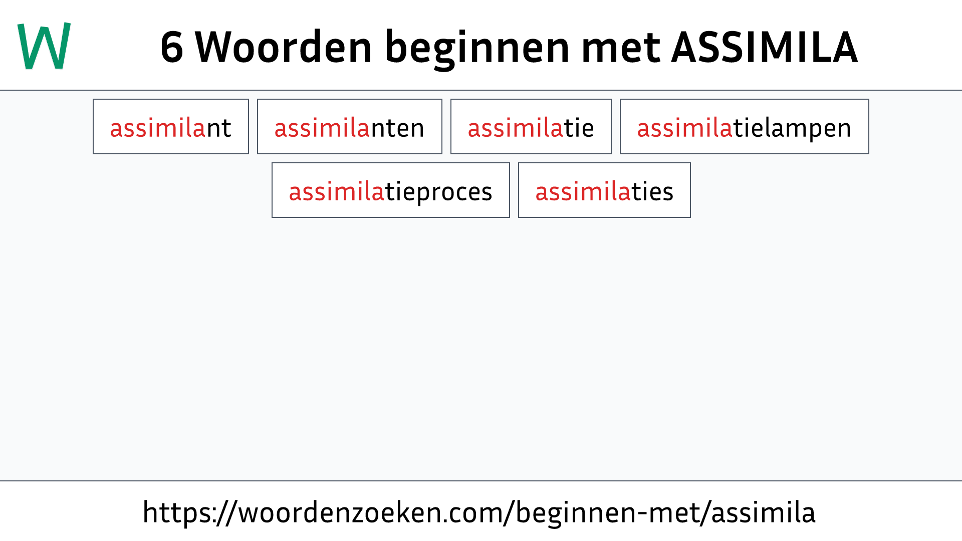 Woorden beginnen met ASSIMILA