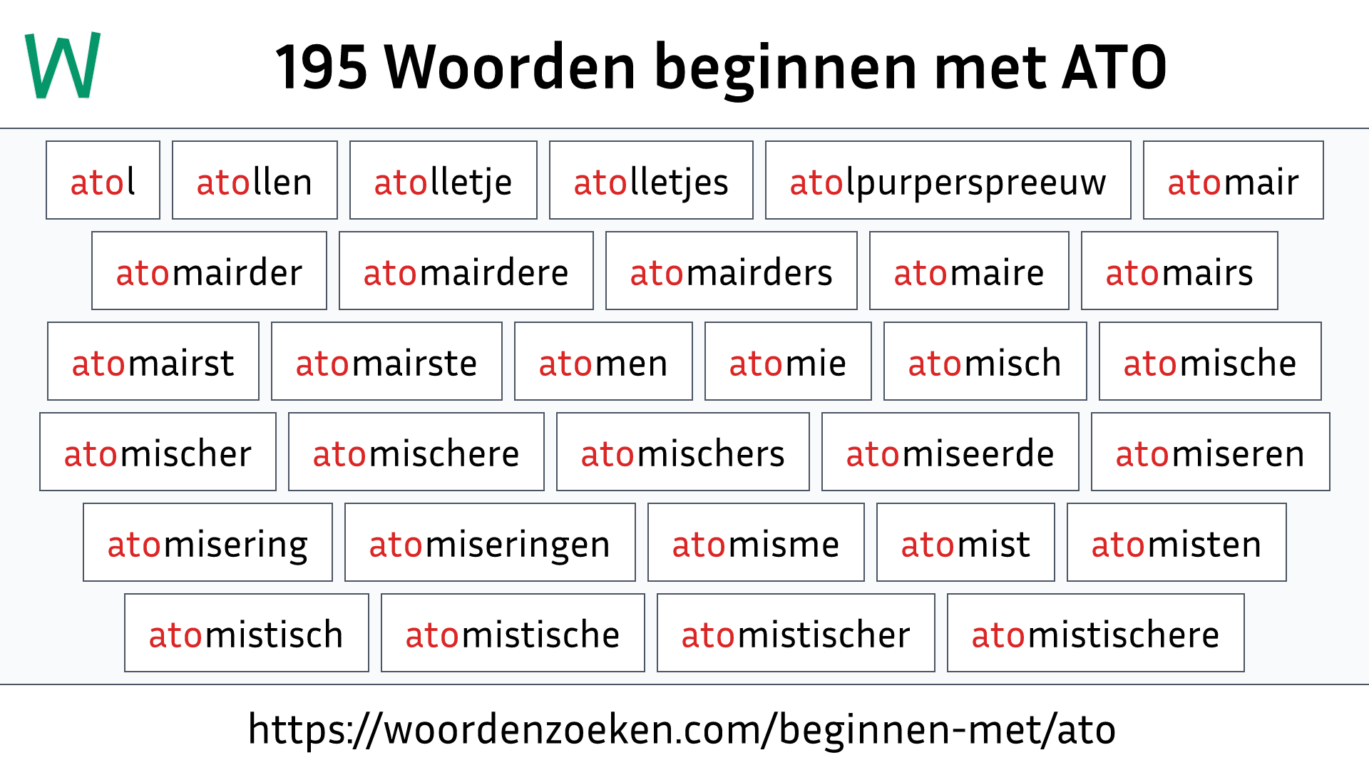 Woorden beginnen met ATO