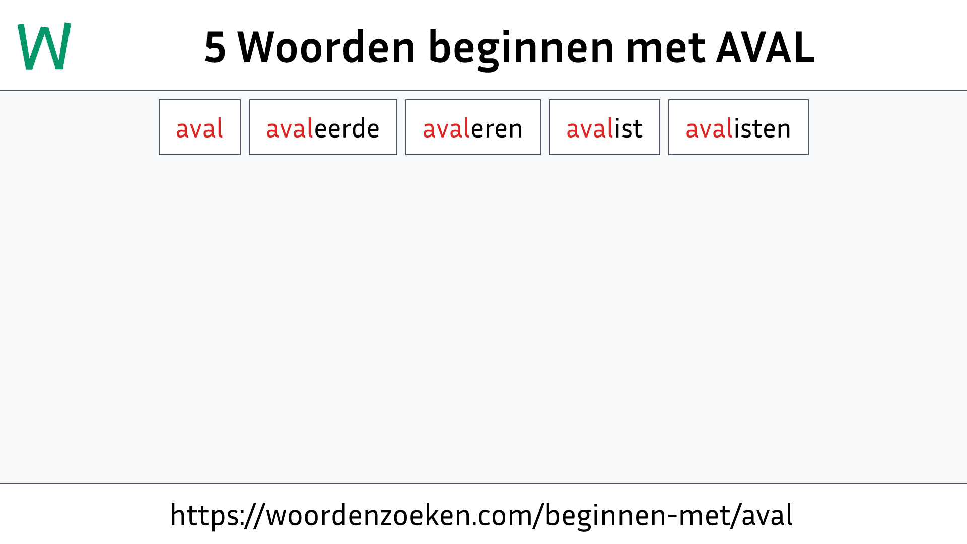 Woorden beginnen met AVAL