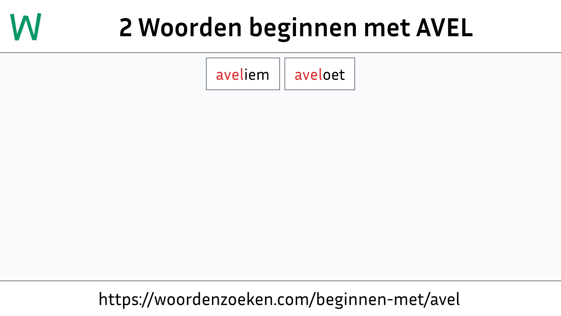 Woorden beginnen met AVEL