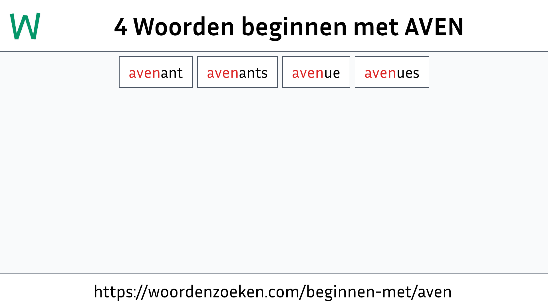 Woorden beginnen met AVEN