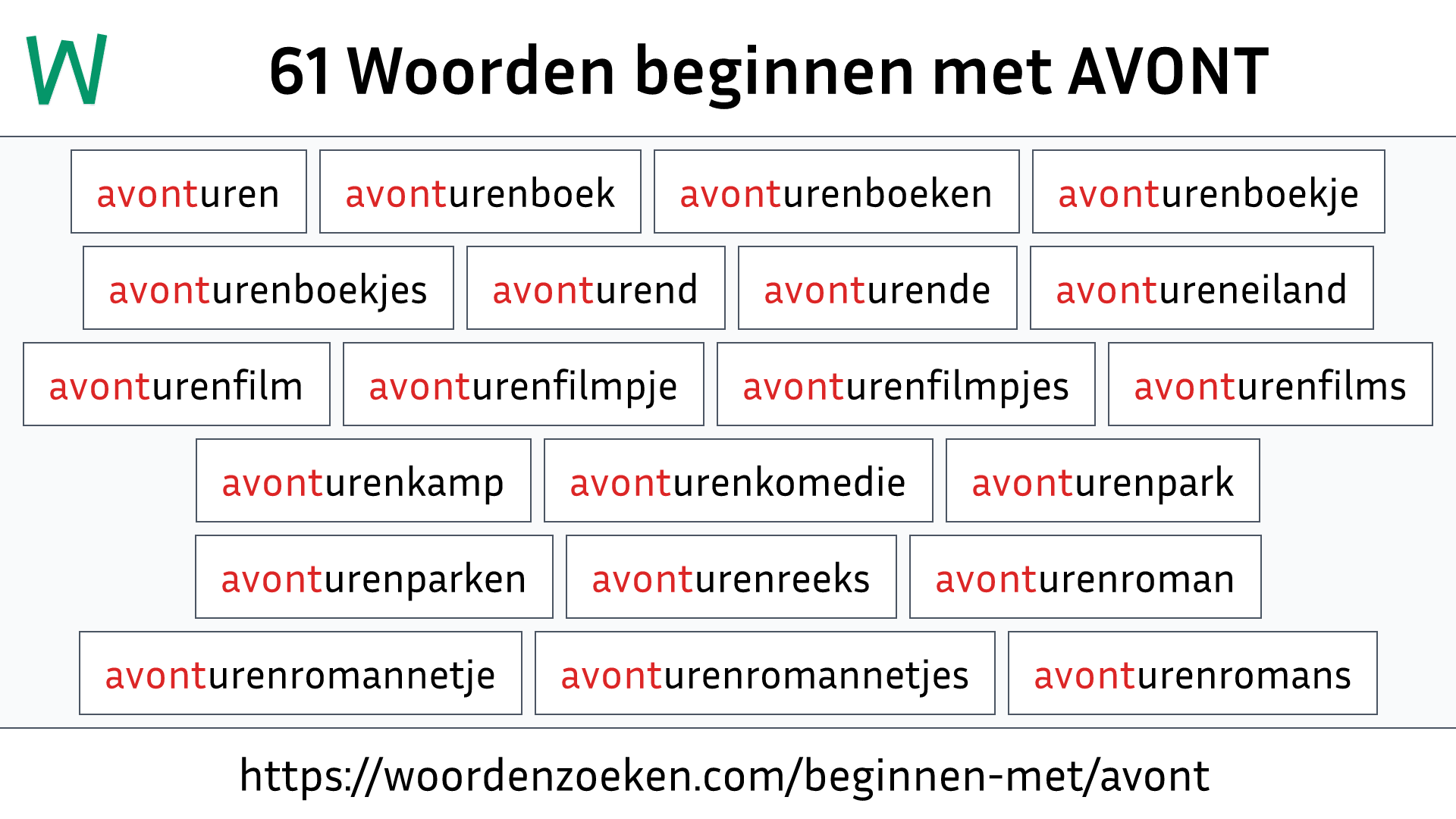 Woorden beginnen met AVONT