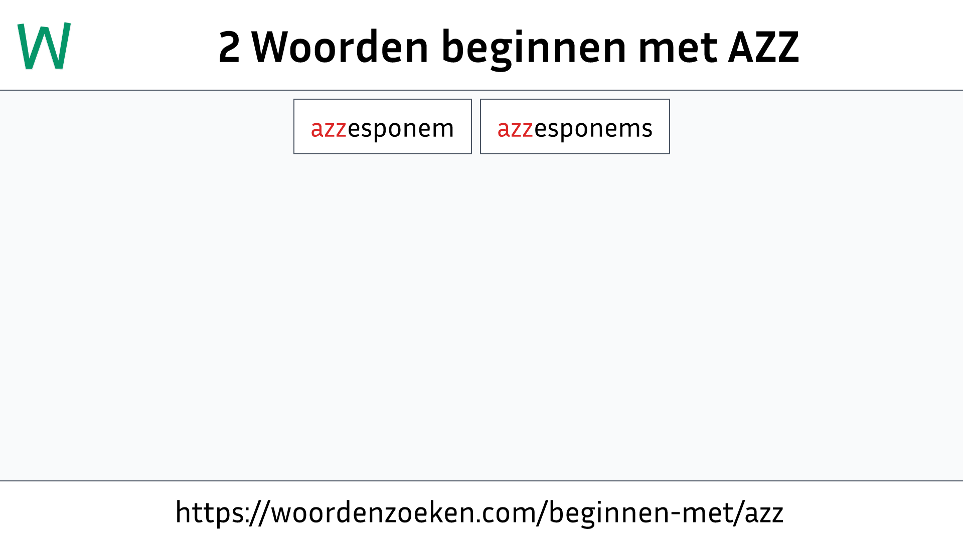 Woorden beginnen met AZZ