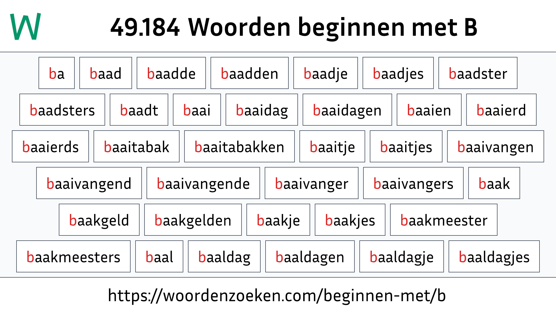 Woorden Beginnen Met B