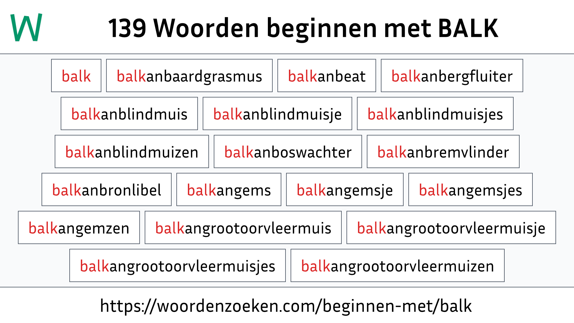 Woorden beginnen met BALK