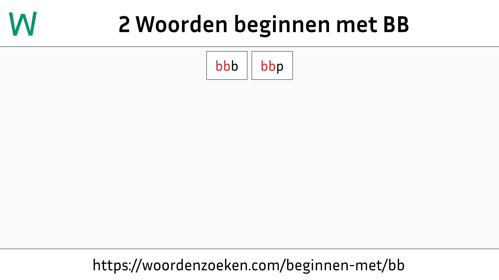 Woorden beginnen met BB