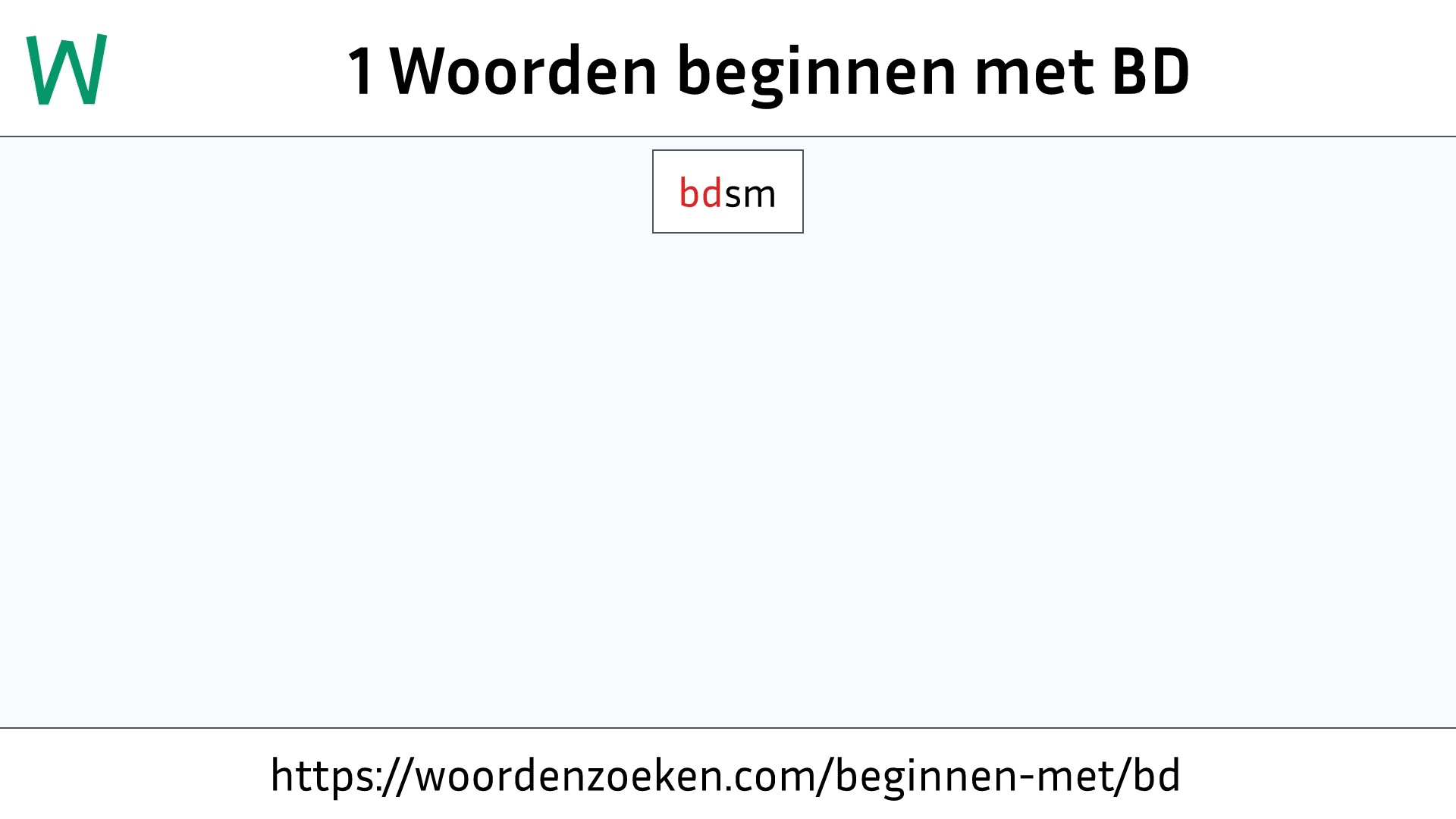 Woorden beginnen met BD