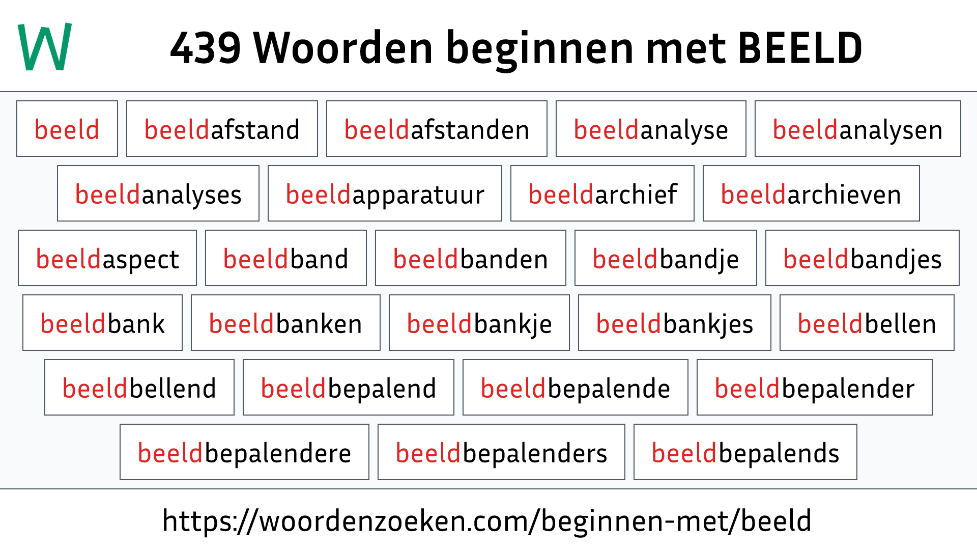 Woorden beginnen met BEELD