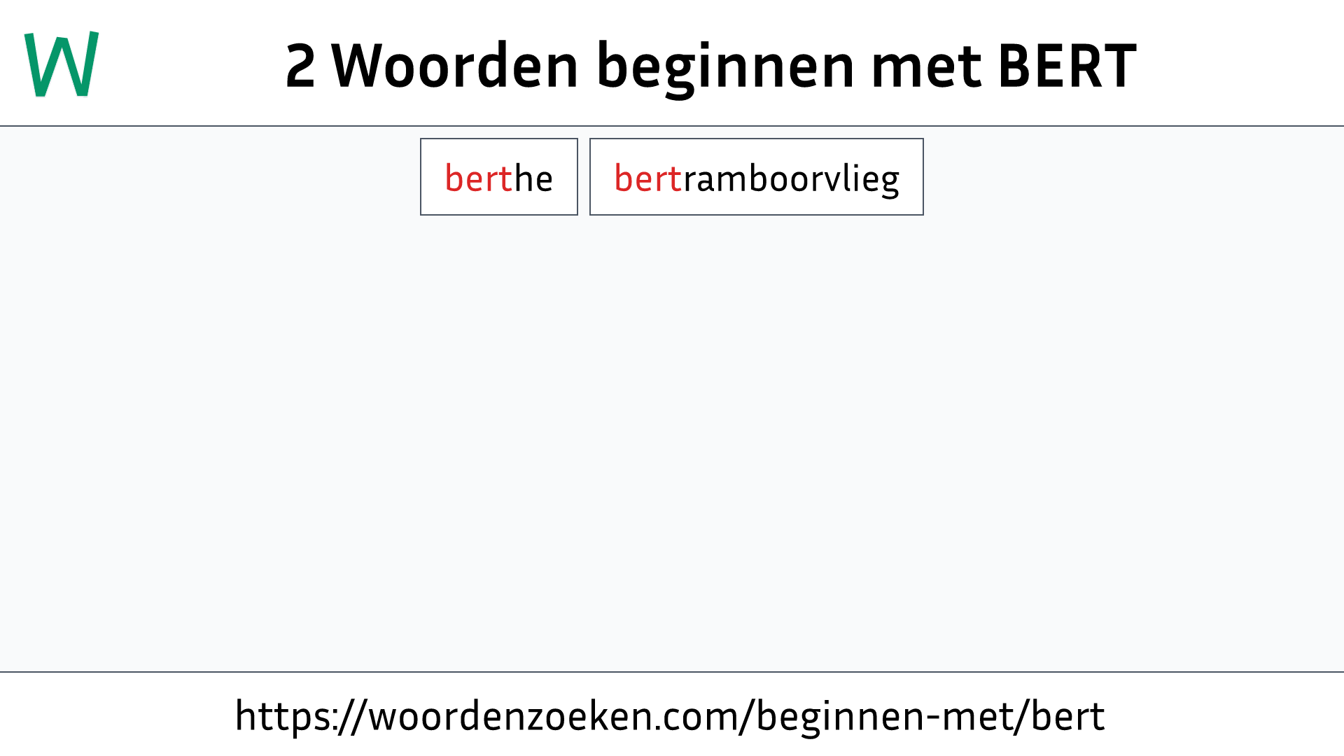 Woorden Beginnen Met BERT