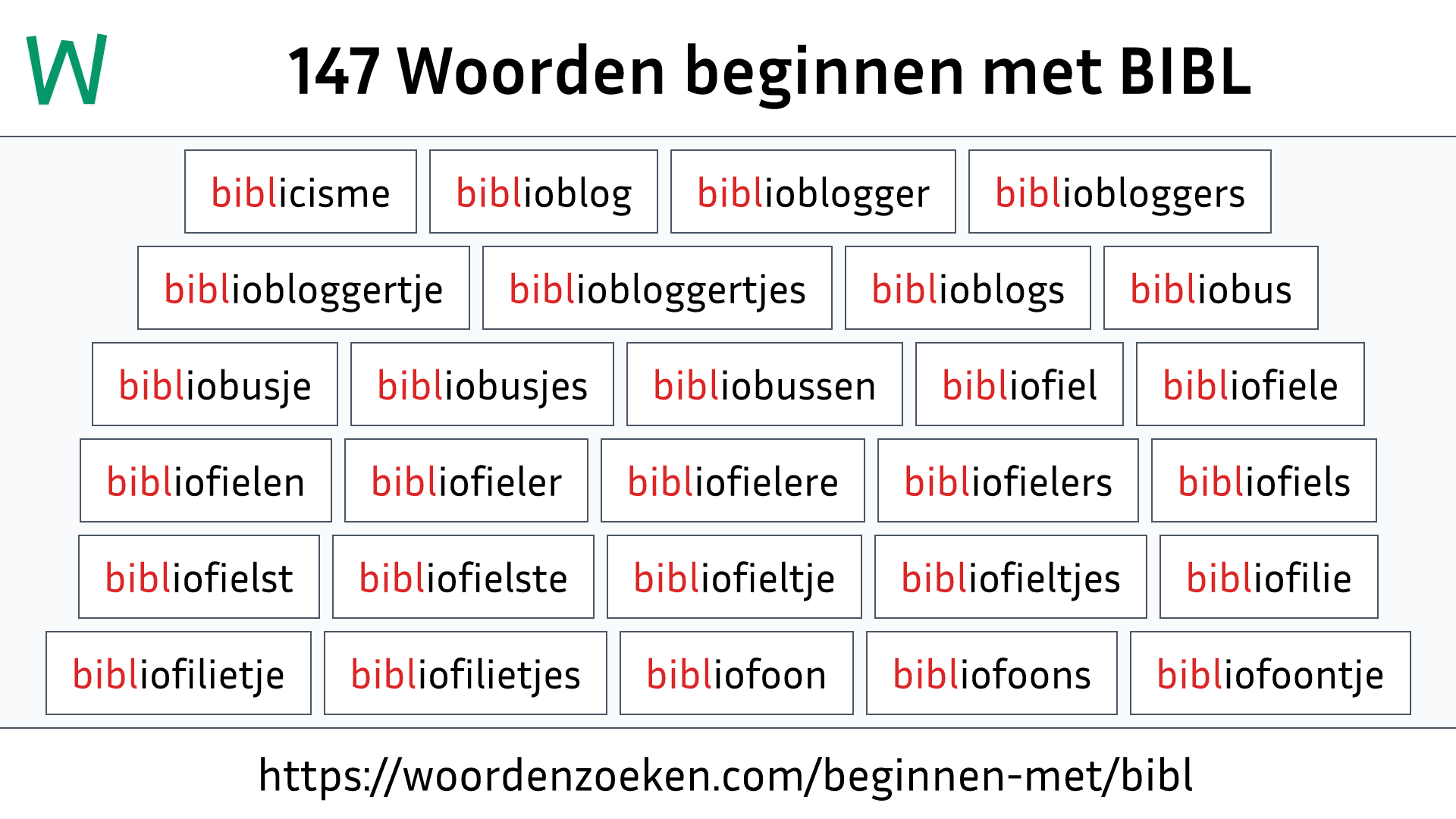 Woorden beginnen met BIBL