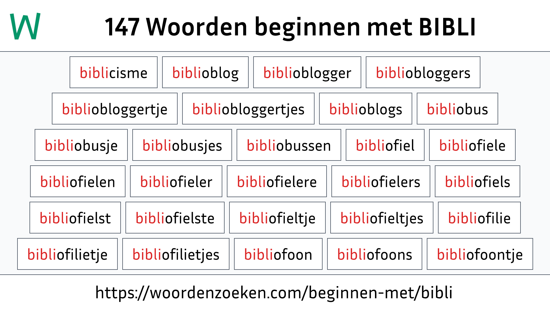 Woorden beginnen met BIBLI
