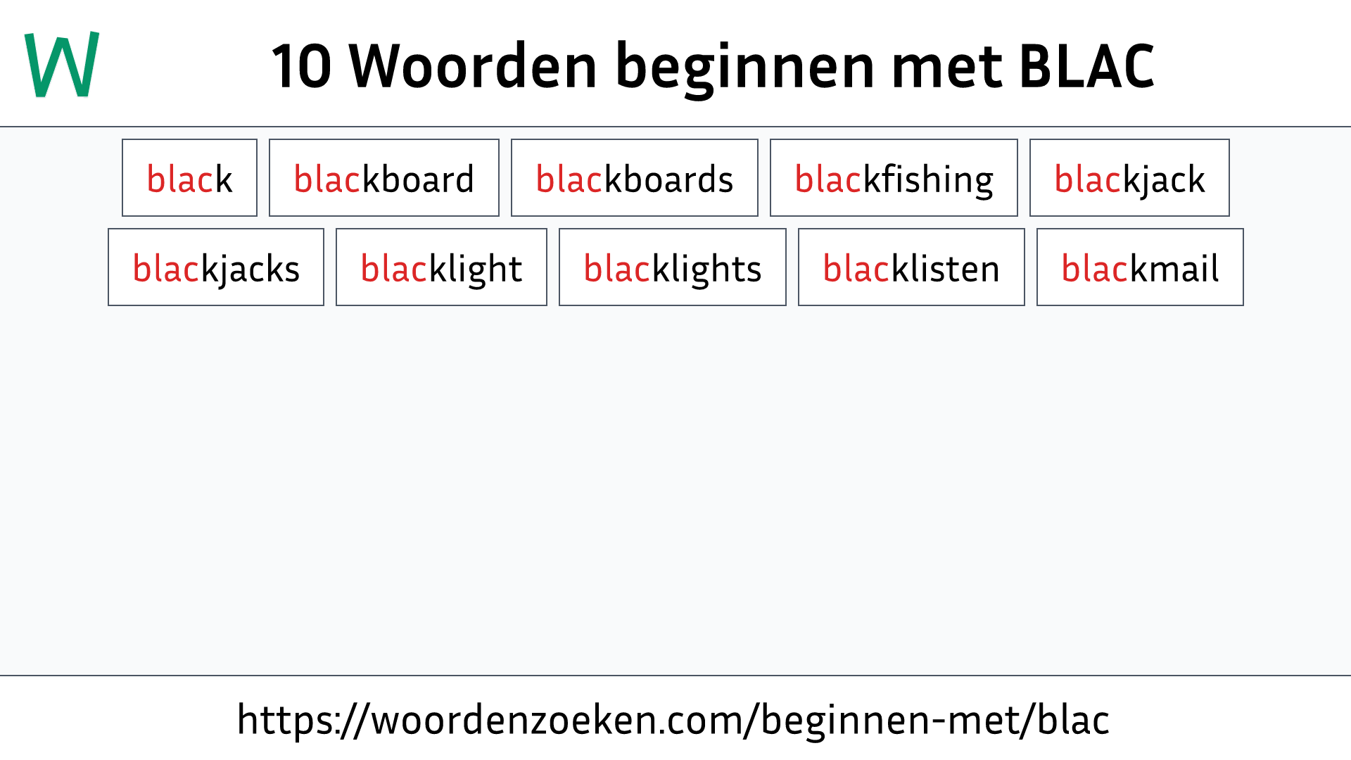 Woorden beginnen met BLAC