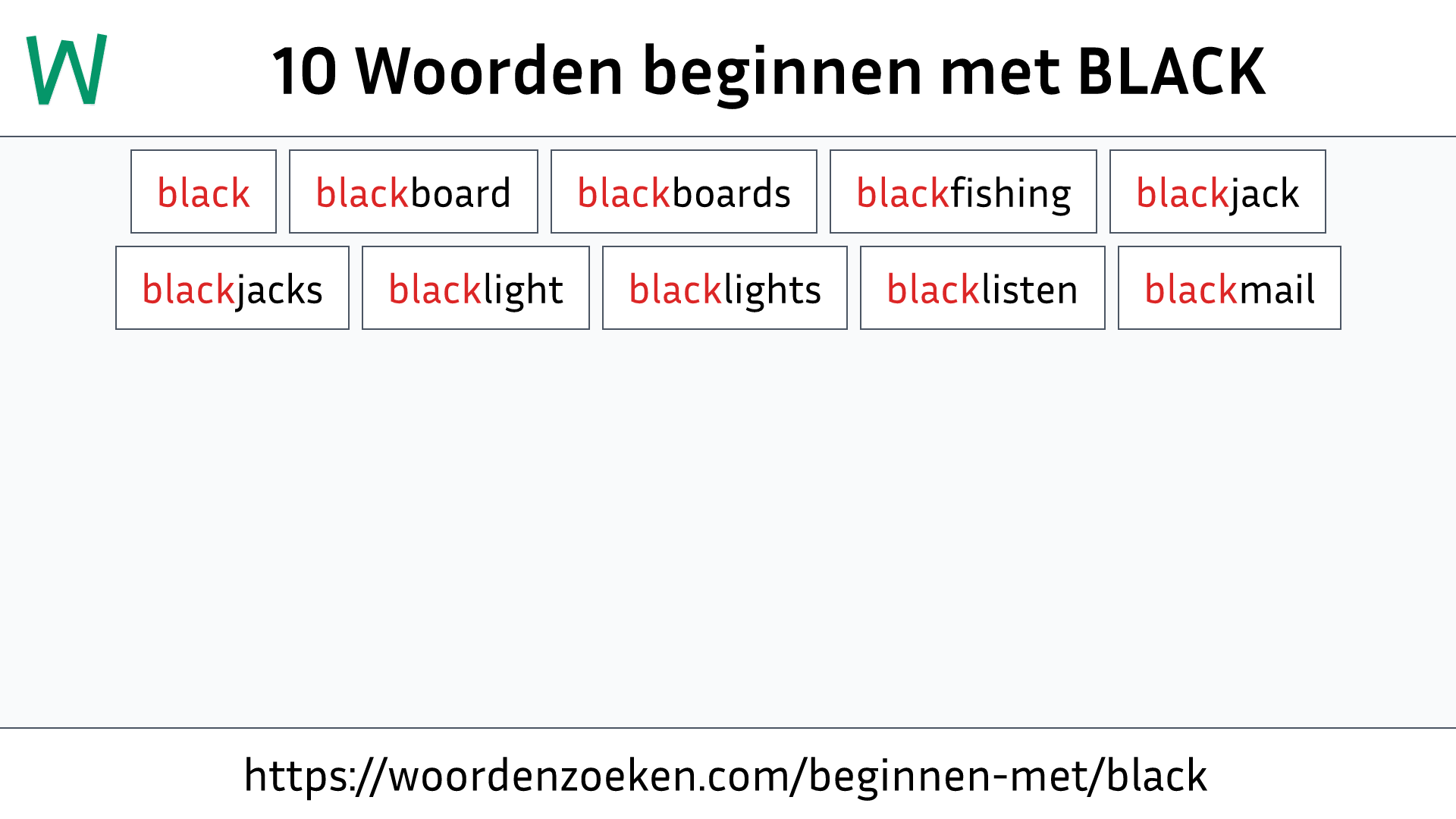 Woorden beginnen met BLACK