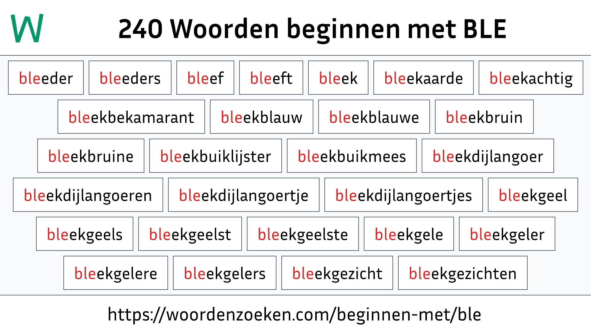 Woorden beginnen met BLE