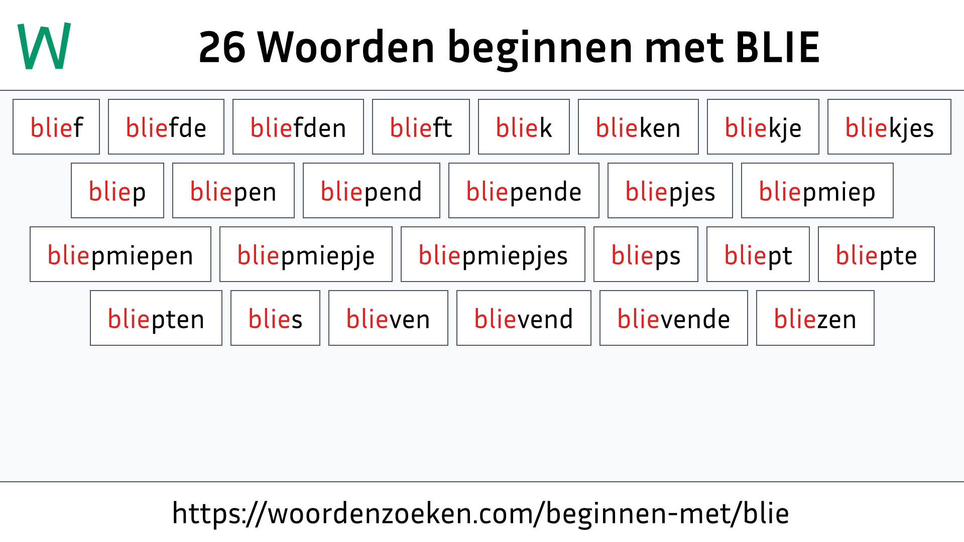 Woorden beginnen met BLIE