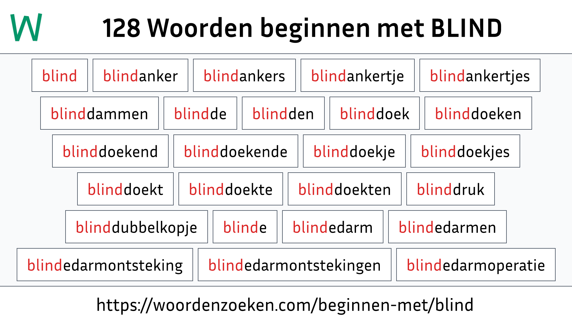 Woorden beginnen met BLIND